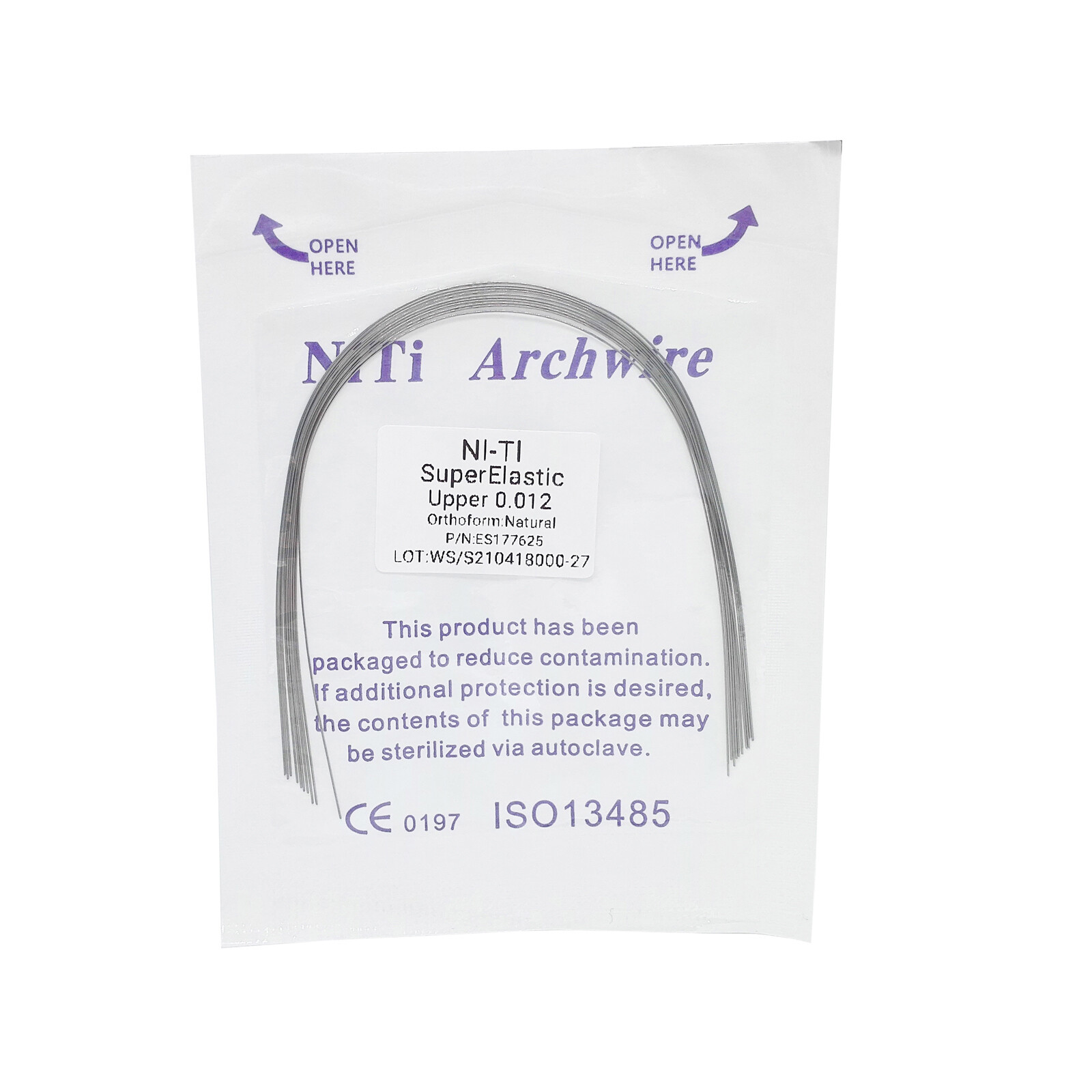 Dental ortodoncia arcos super elástico Niti Ronda de alambre Natural Forma