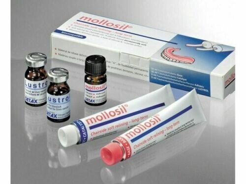 MolloPlast B Silicone Based Permanant Soft Reline Denture Material VARIOUS PACKS