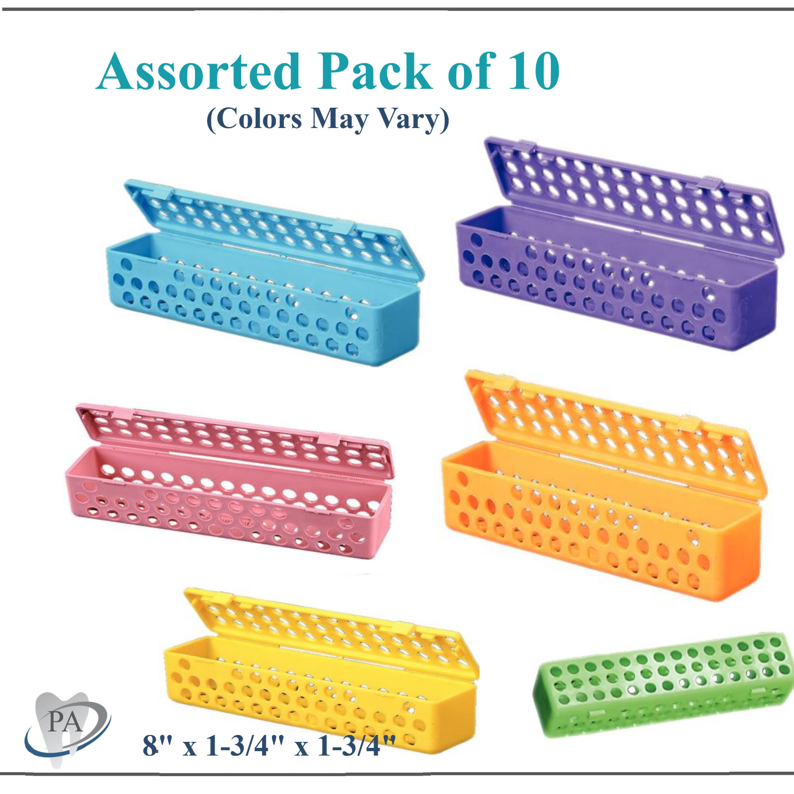 10/Bx Dental Tattoo Instrument Steri Container Case Fully Autoclavable Assorted