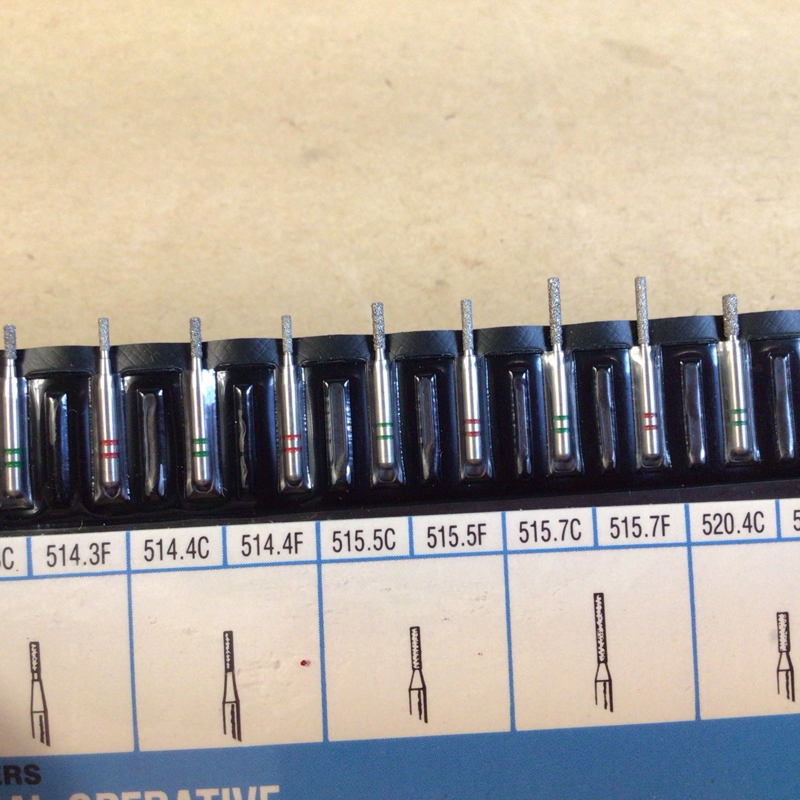 Vintage Premier Dental TWO STRIPER General Operative ROUNDS, CYLINDERS,CONES ETC