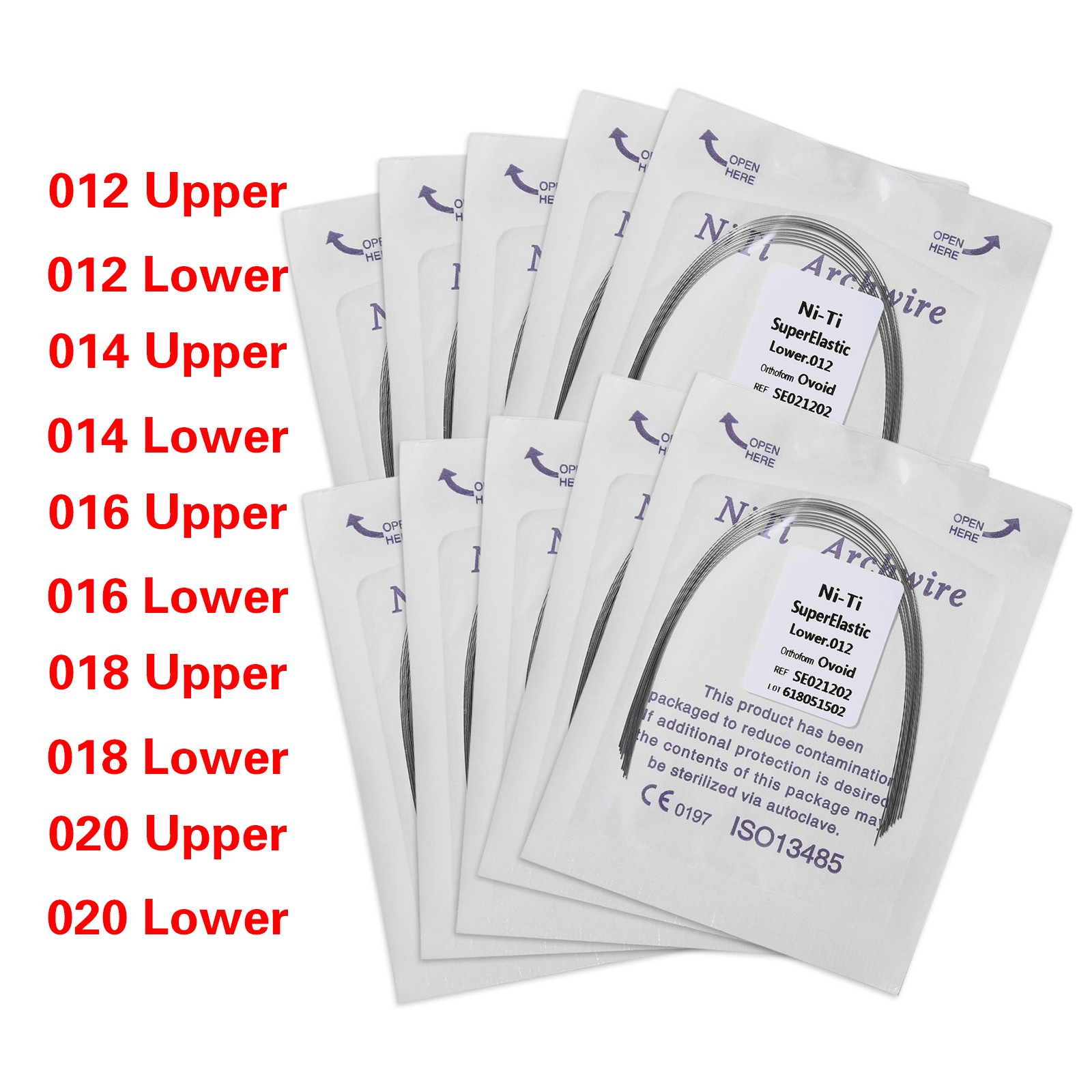 Dental Orthodontic Super Elastic Niti Round/Rectangular Arcos Arch Wires Ovoid