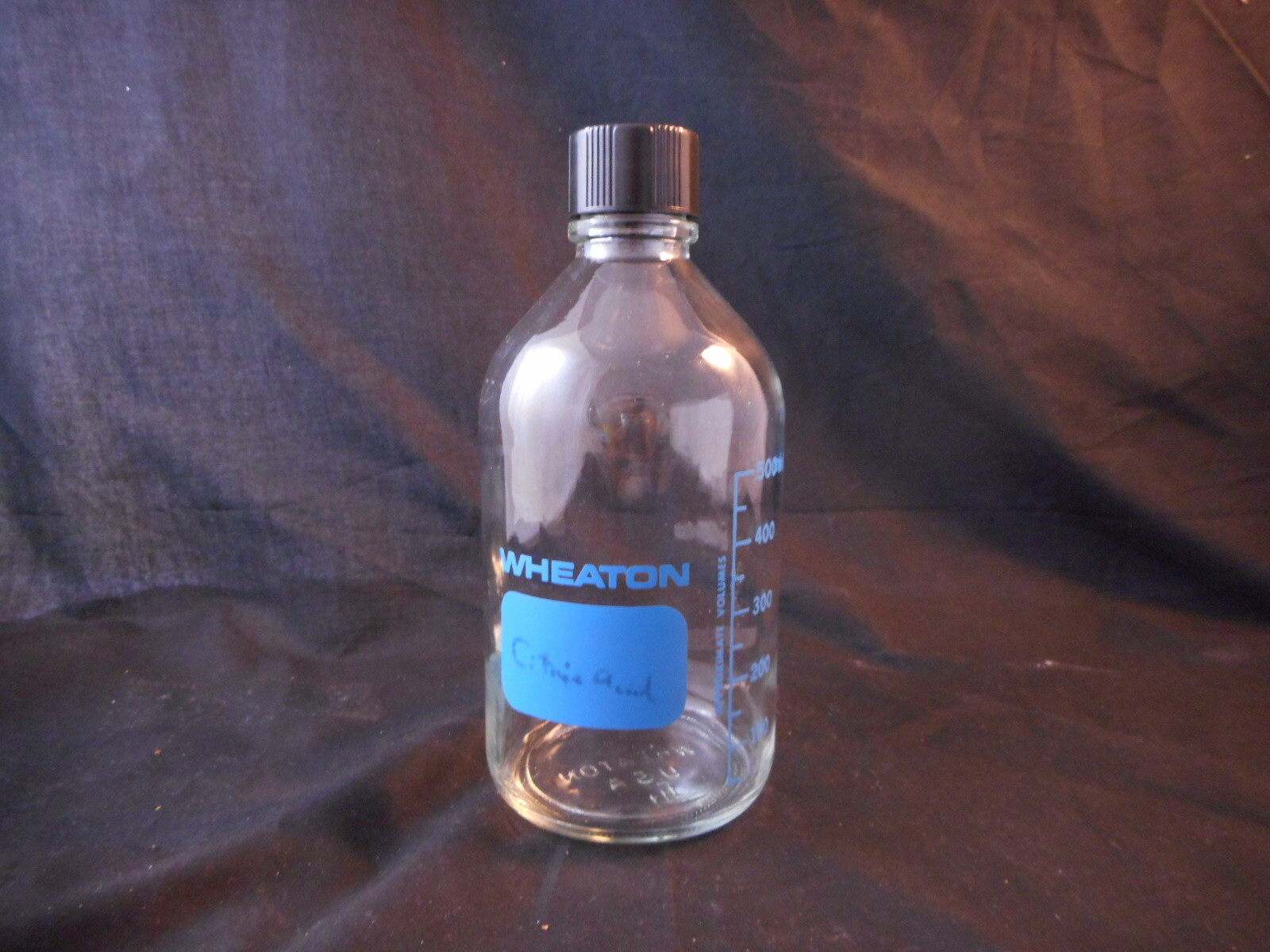 WHEATON Glass 500mL Clear Wide Mouth Modern Round Media Bottle Cap 33-430mm