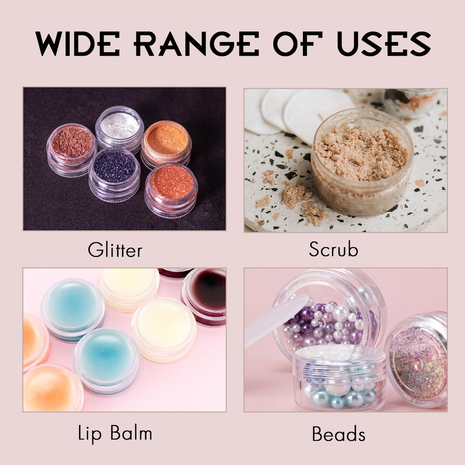 200 Count 3 Gram Sample Containers, Clear Lip Balm Containers with Lids, Small P