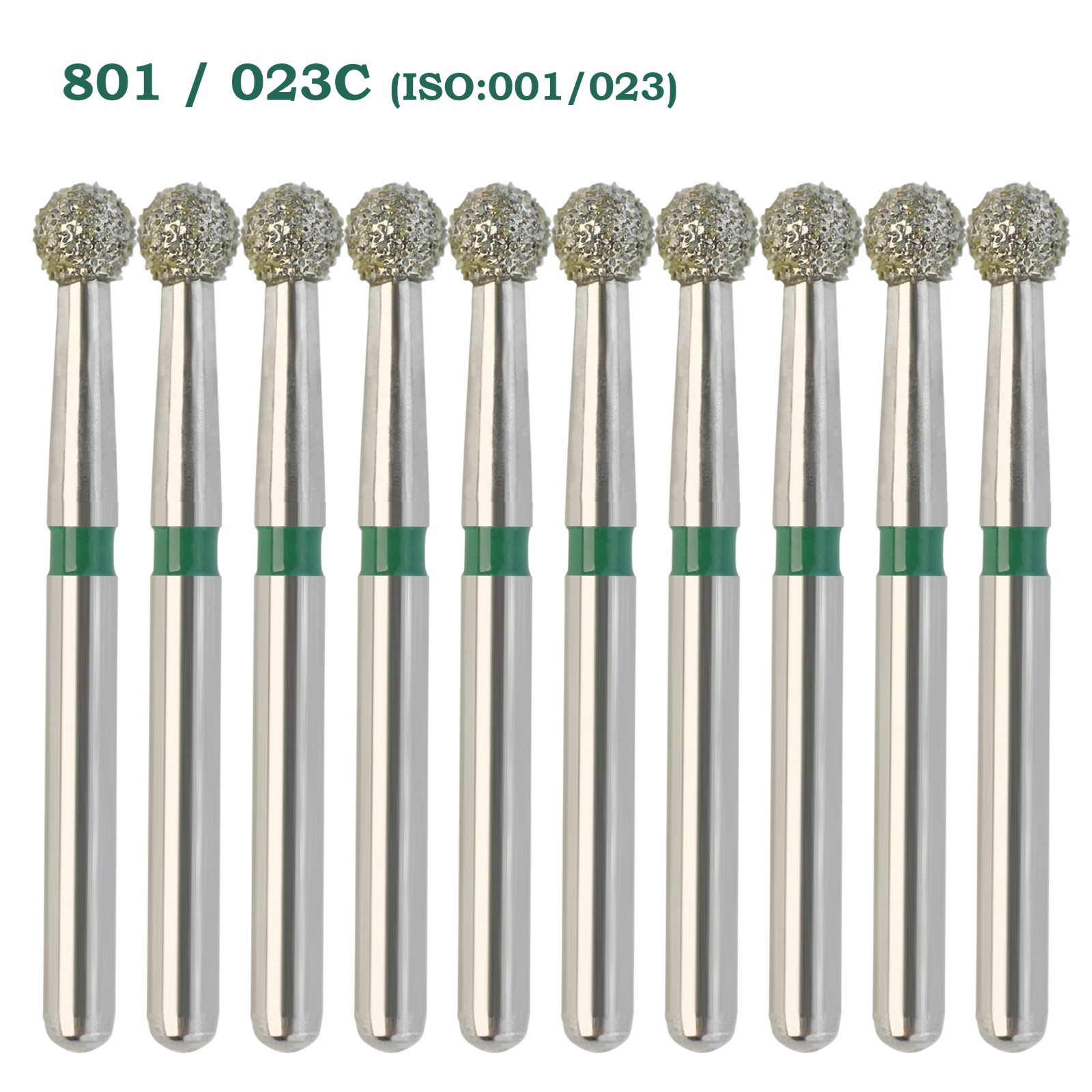Dental Round Diamond Bur Coarse Grit 801/023C FG Ball Burs BR High Speed Burr