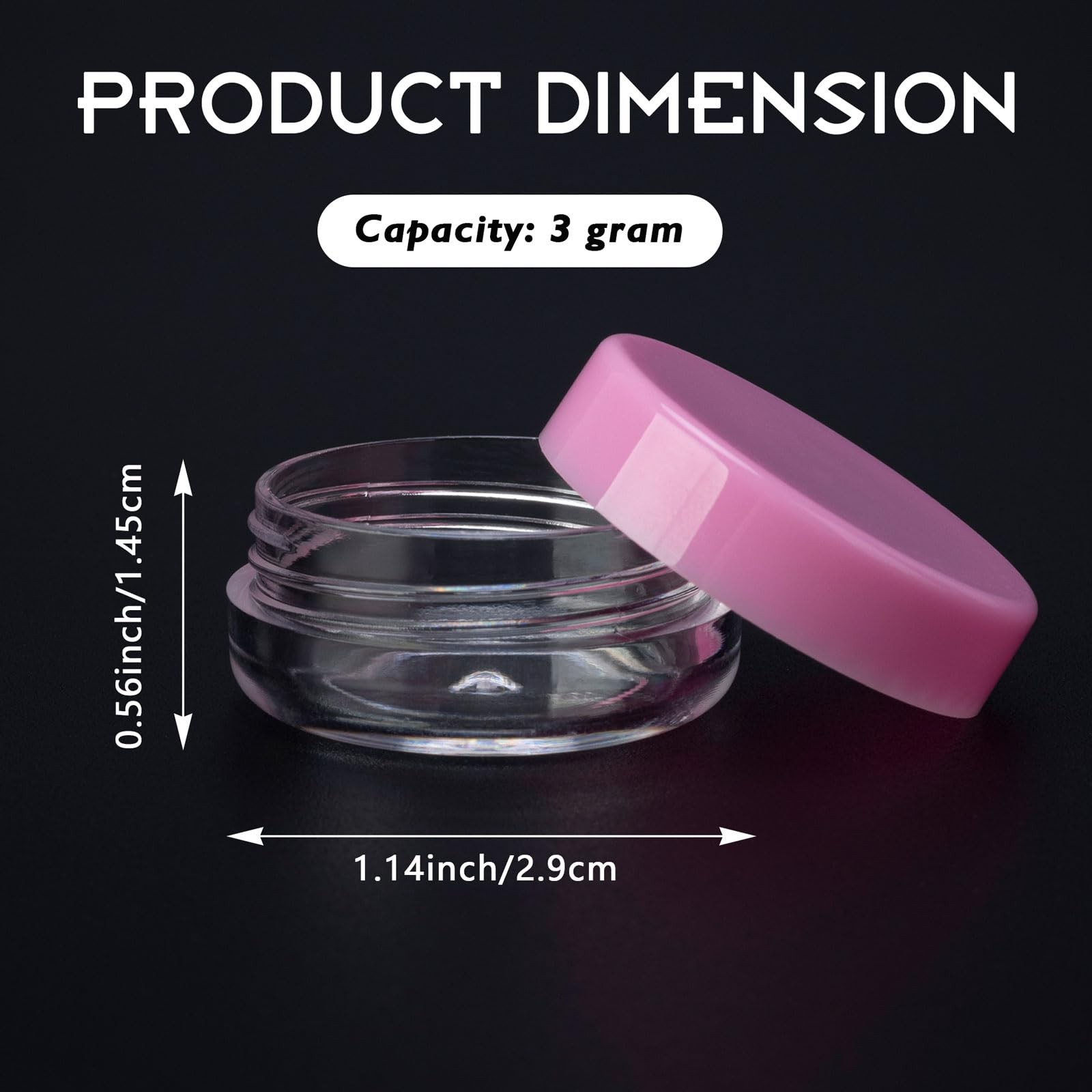200 Count 3 Gram Sample Containers, Clear Lip Balm Containers with Lids, Small P