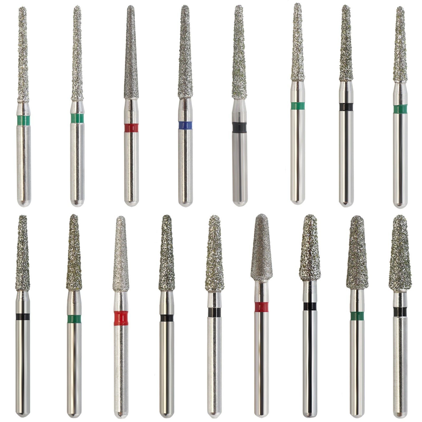 Diamond Dental Burs 856 379 801 FG Round End Taper Football Barrel Pear Flame