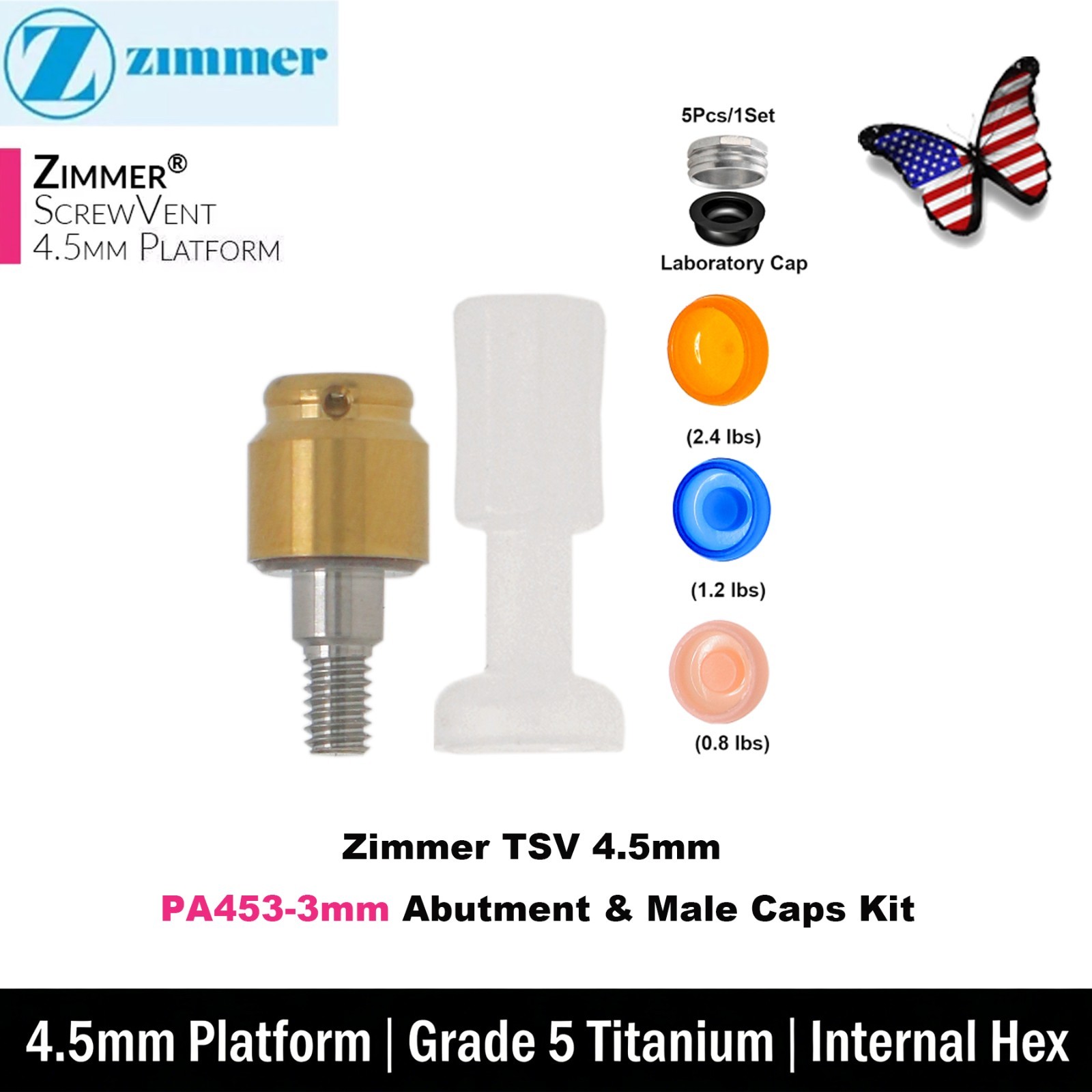 US LOCATOR Abutment Compatible with the ZimVie /Zimmer Biomet Tapered Screw Vent