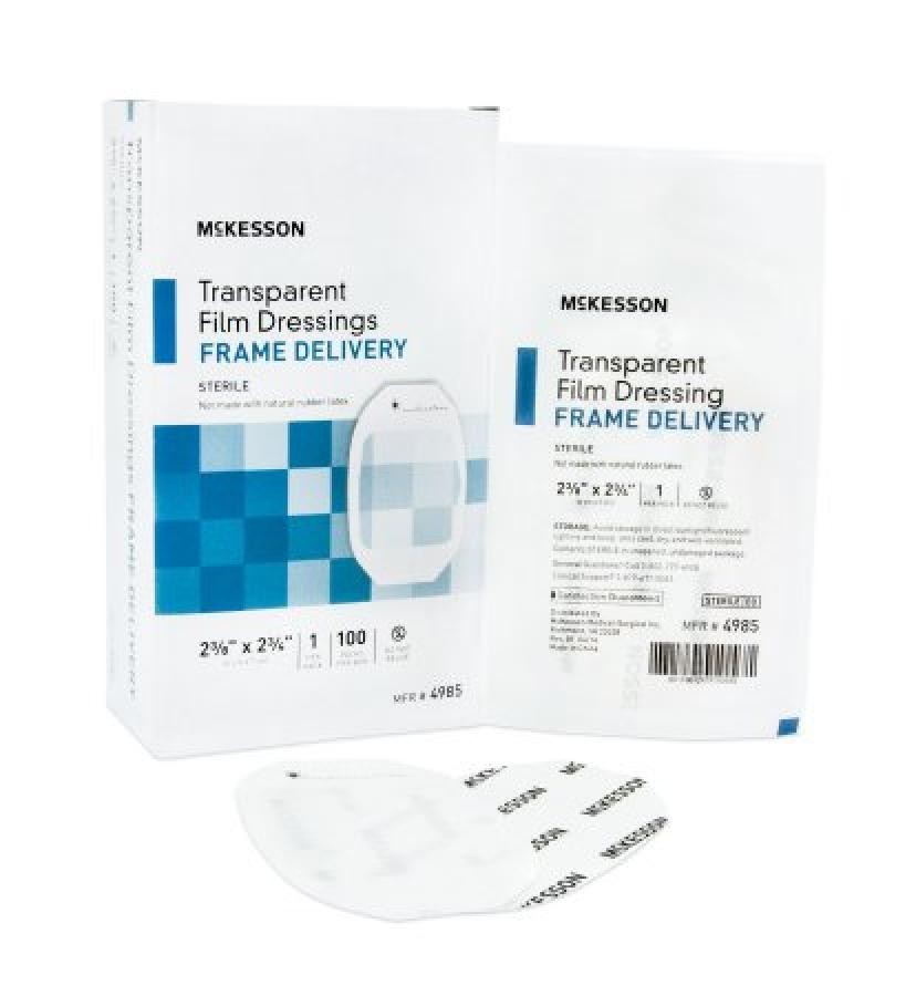 McKesson Transparent Film Dressing Octagon 2-3/8 x 2-3/4 In. Sterile 100 Count