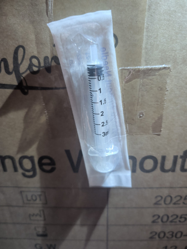Plastic Syringe, Syringes for Liquid Medicine 3ml – Qty 5