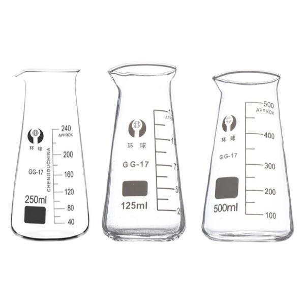 Conical Beakers 125ml-500ml Borosilicate Glass Triangle Beaker Chemistry Lab CA