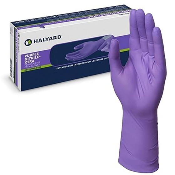 Case of 200 Small Halyard Purple Nitrile-Xtra Sterile Powder-Free Gloves 14260