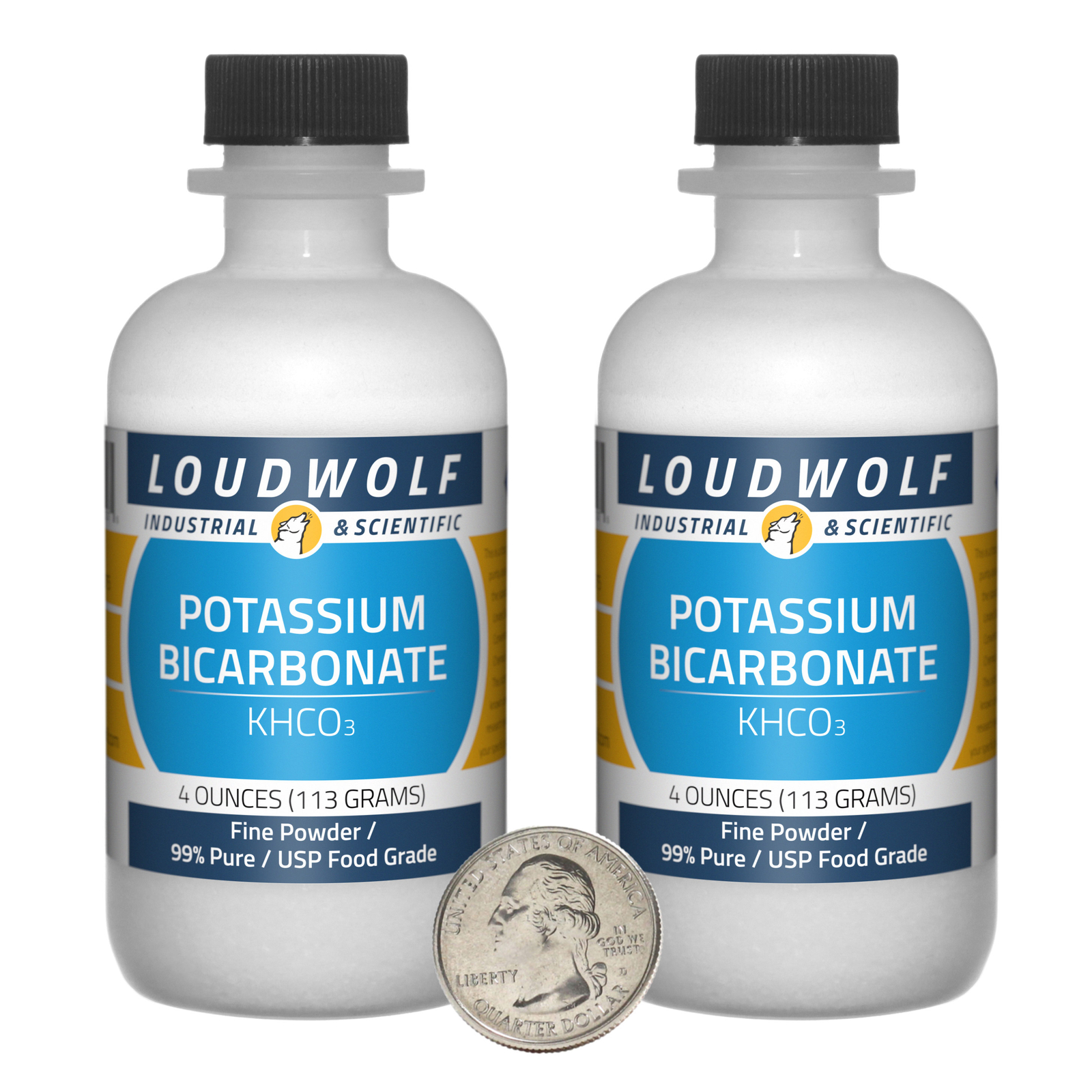 Potassium Bicarbonate / 8 Oz / 2 Bottles / 99% Pure USP Food Grade / Fine Powder