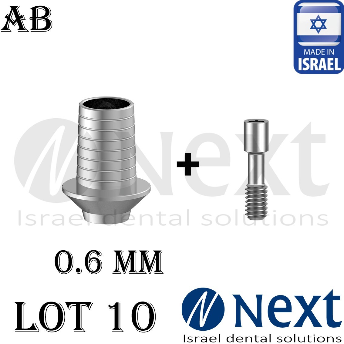 Lotx10 NON Hex T Base 2.42 AB Implants compatible 0.6 mm