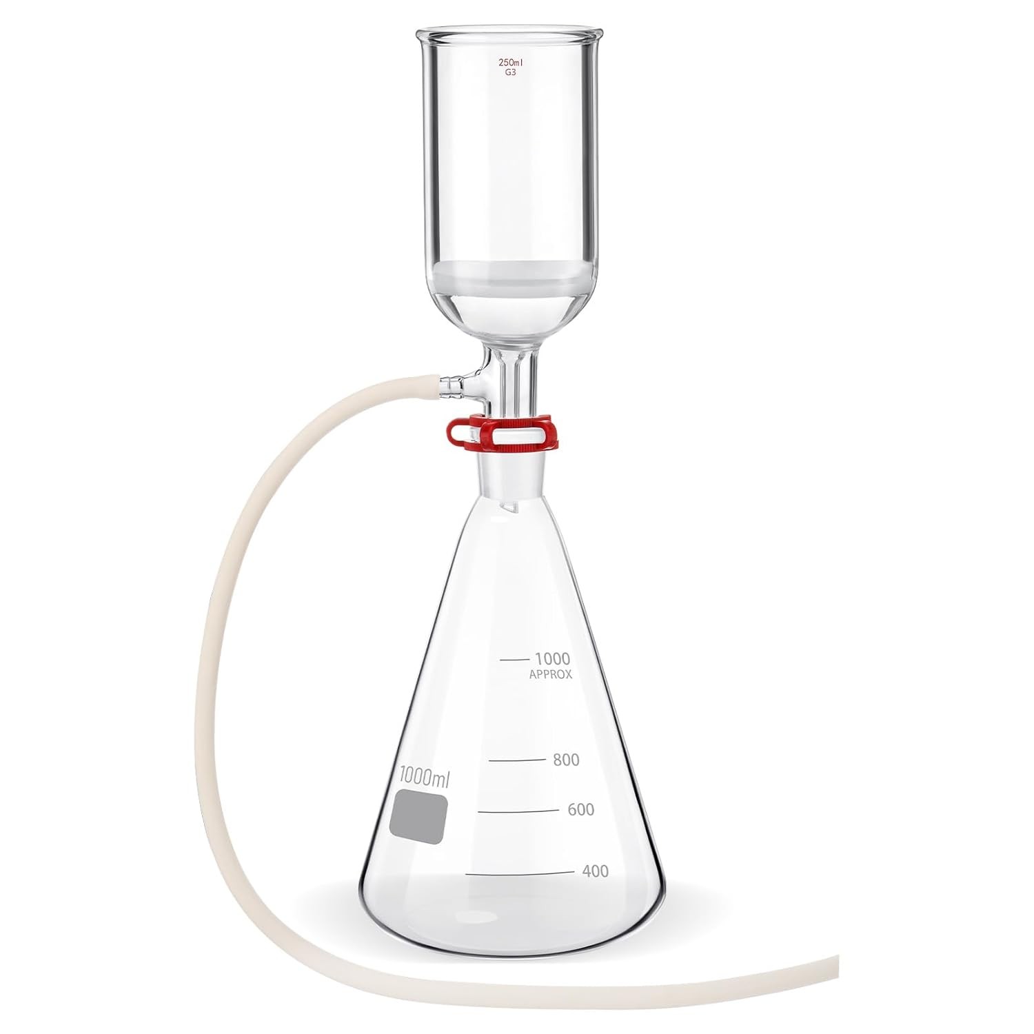 Funnel Filtering Kit, 1000ml Filter Bottle&250ml Funnel, High Borosilicate Glass