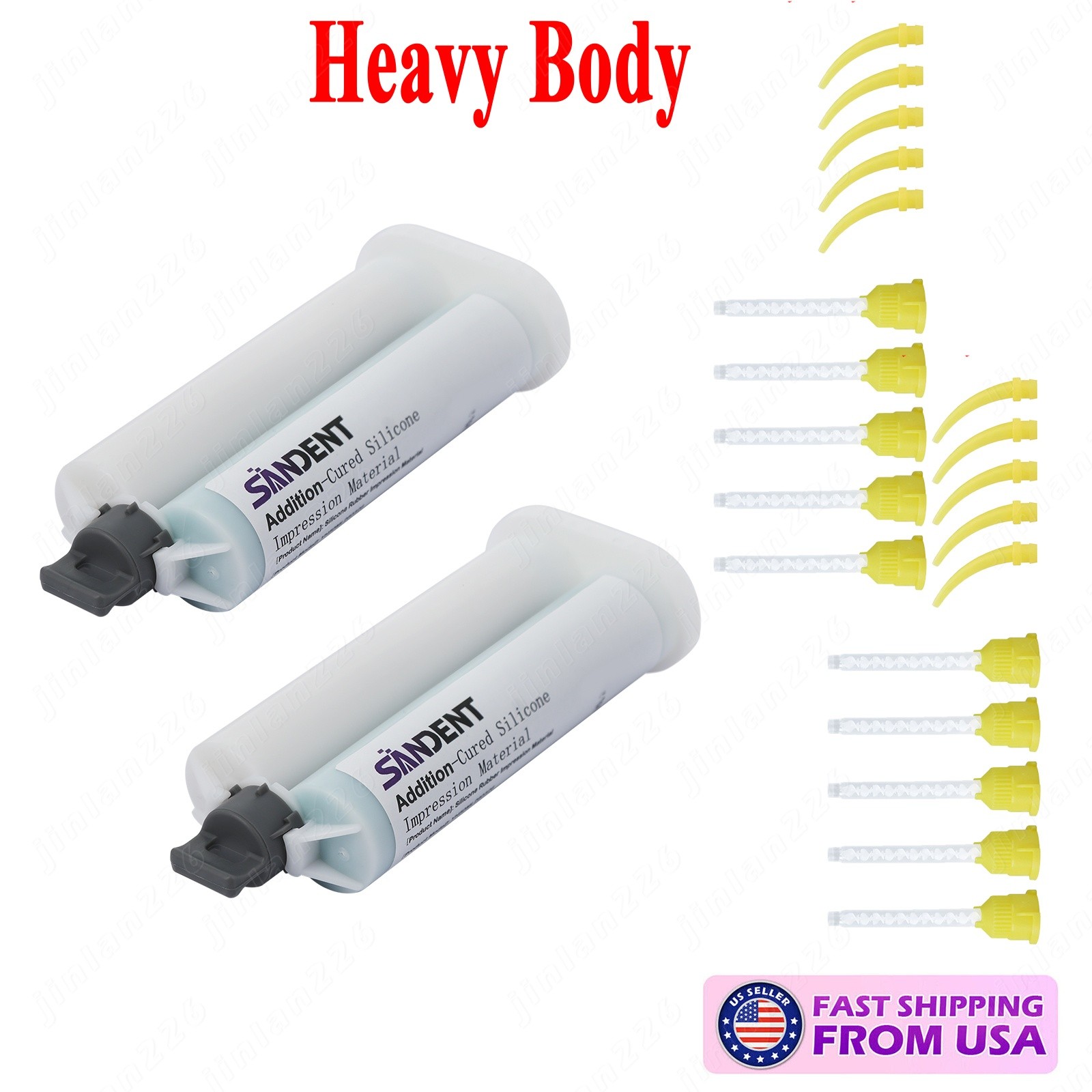 Dental Impression Material VPS Heavy Body Regular Set (2 Cartridge & 10Tips) PVS