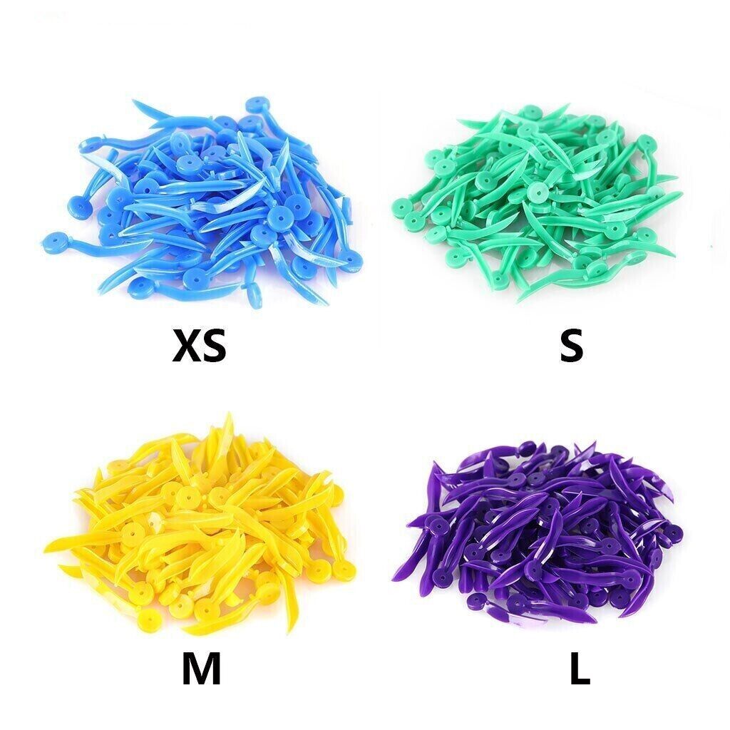 100Pc/Pk Dental Disposable Plastic Wave Poly Wedge With Holes Round XS/S/M/L