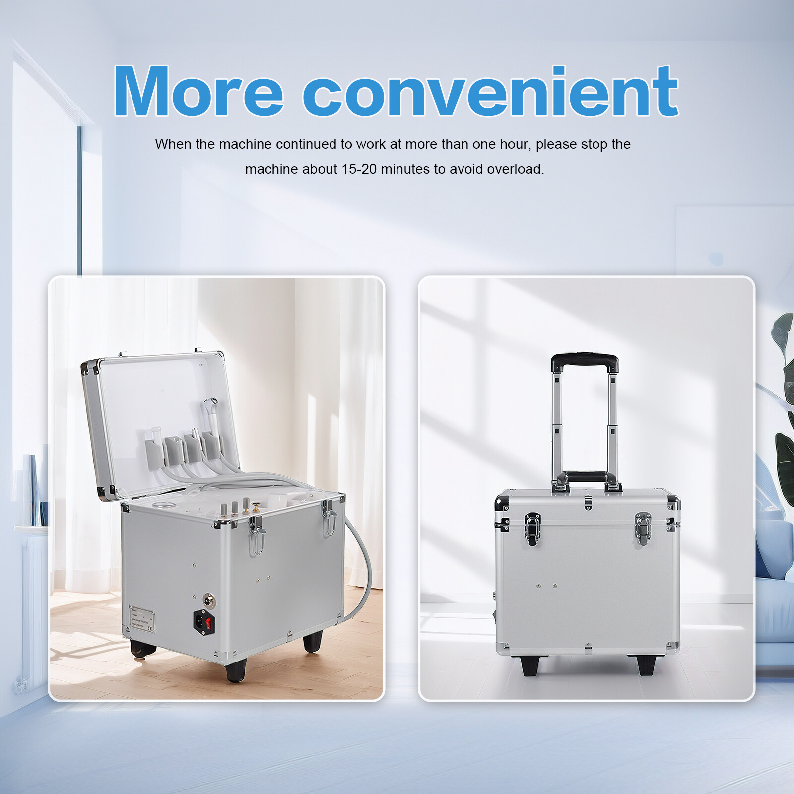 Mobile Dental Unit G12-A Oil-free+Compressor+Suction Saliva+Three way Syringe 4H