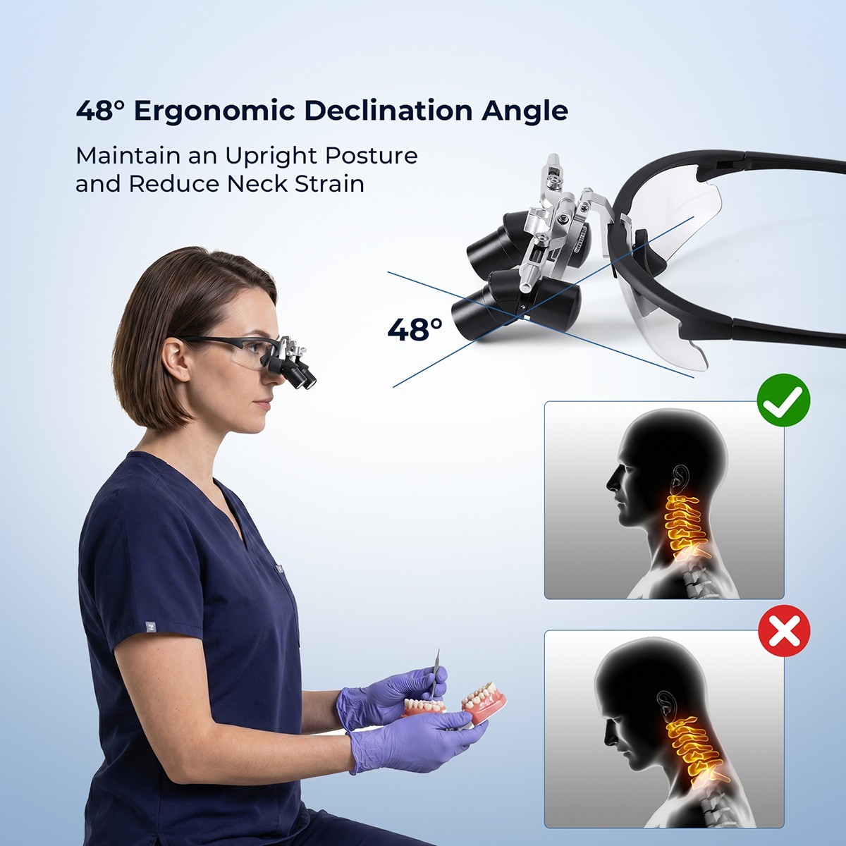 4.0X Dental Surgery Ergonomic Ergo Binocular Loupes Ultralight Magnifier
