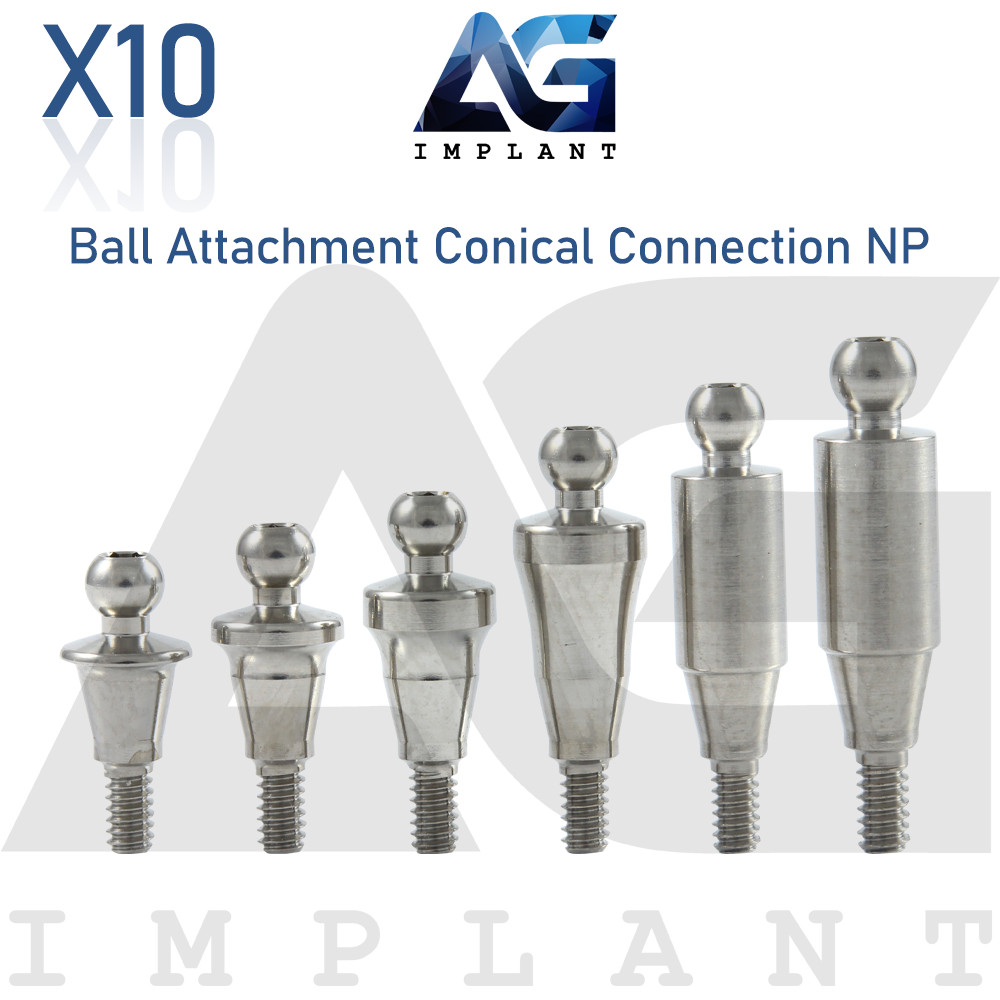 10 Straight Ball Attachment Narrow Platform (NP) Conical Connection 2.25mm