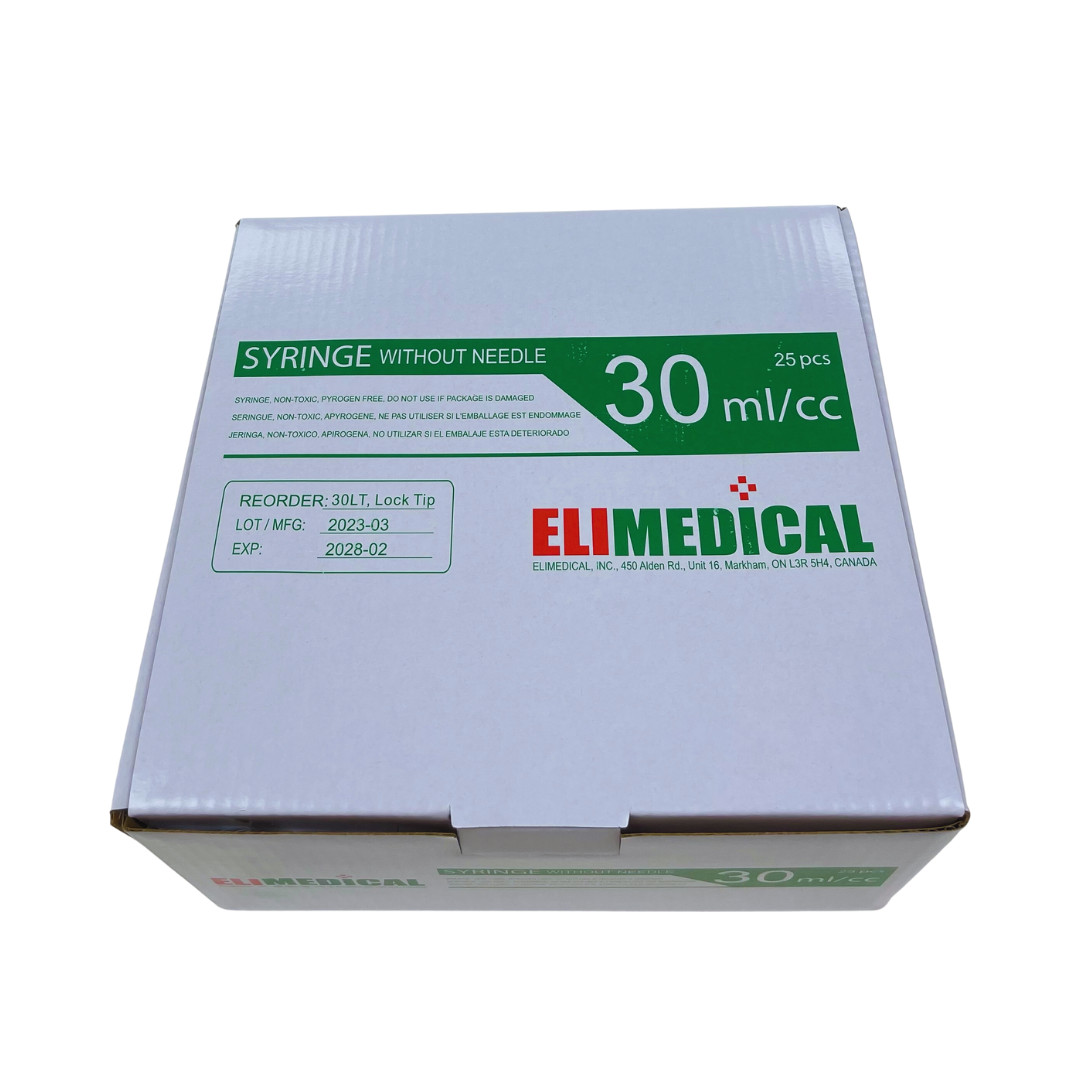 Elimedical Veterinary Syringe, Luer Lock 30cc 25pcs/box 30LT