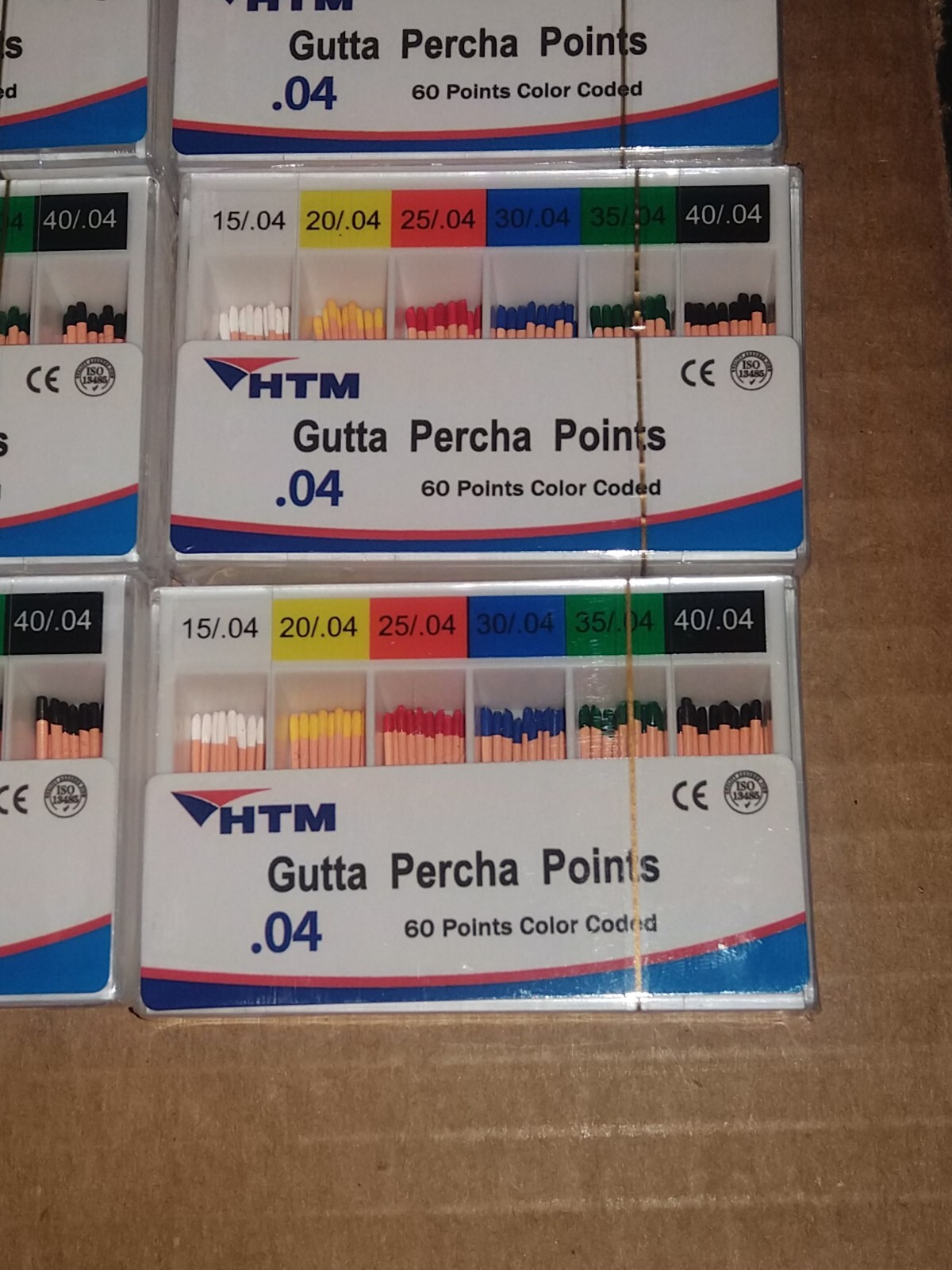 10 GUTTA PERCHA 60 POINTS .04 Color Coded 15 20 25 30 35 40