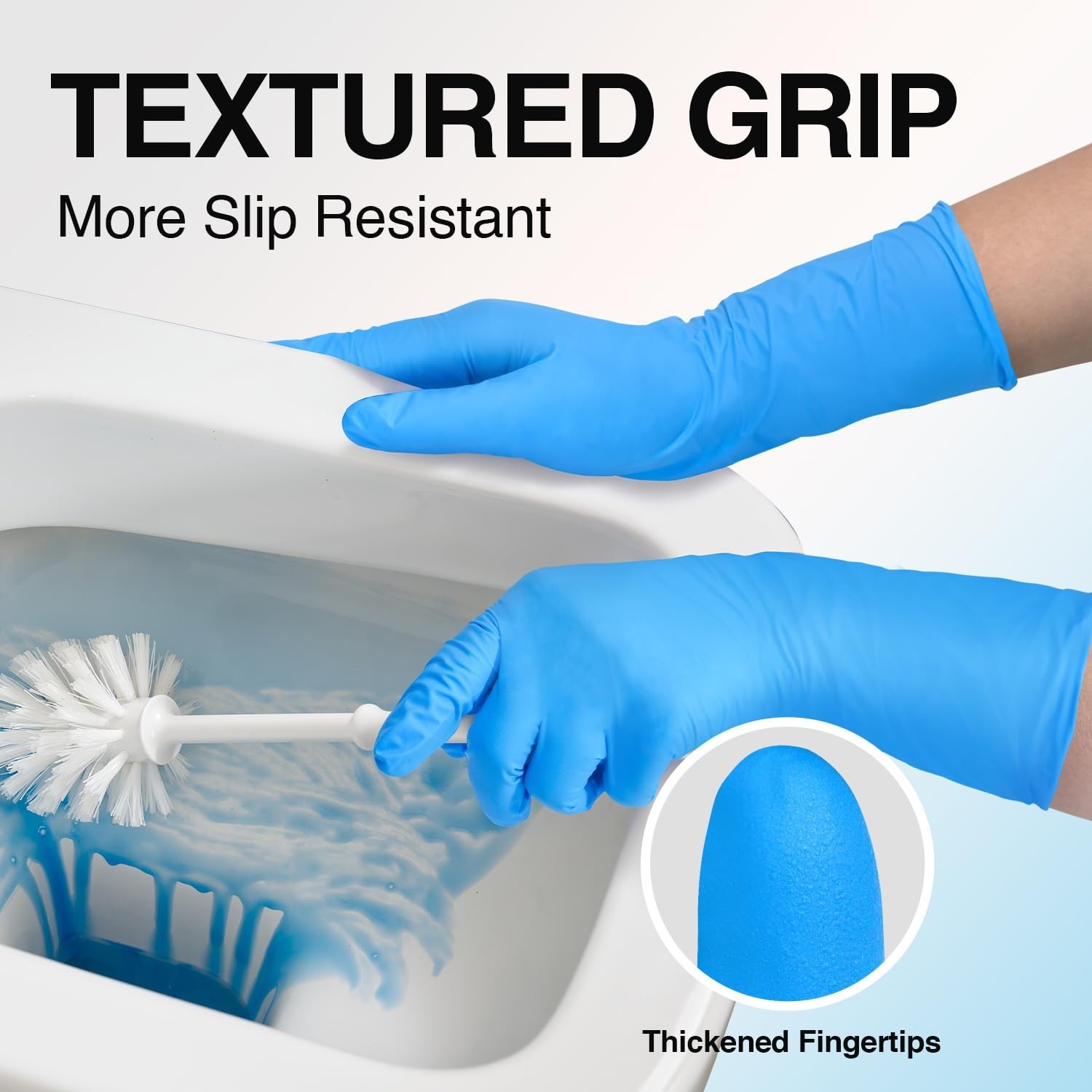 Disposable Nitrile Exam Gloves 12″ Cuff, Medium, 4 mil, 100-ct, Latex Free, Powd