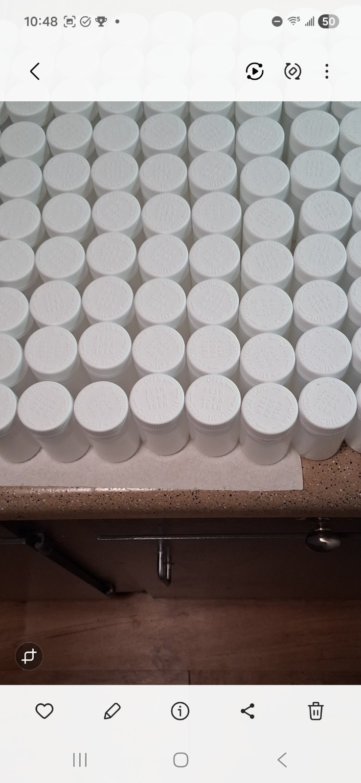 White Plastic Reagent Bottles/Jars w Child-Resistant Screw Caps, Lab