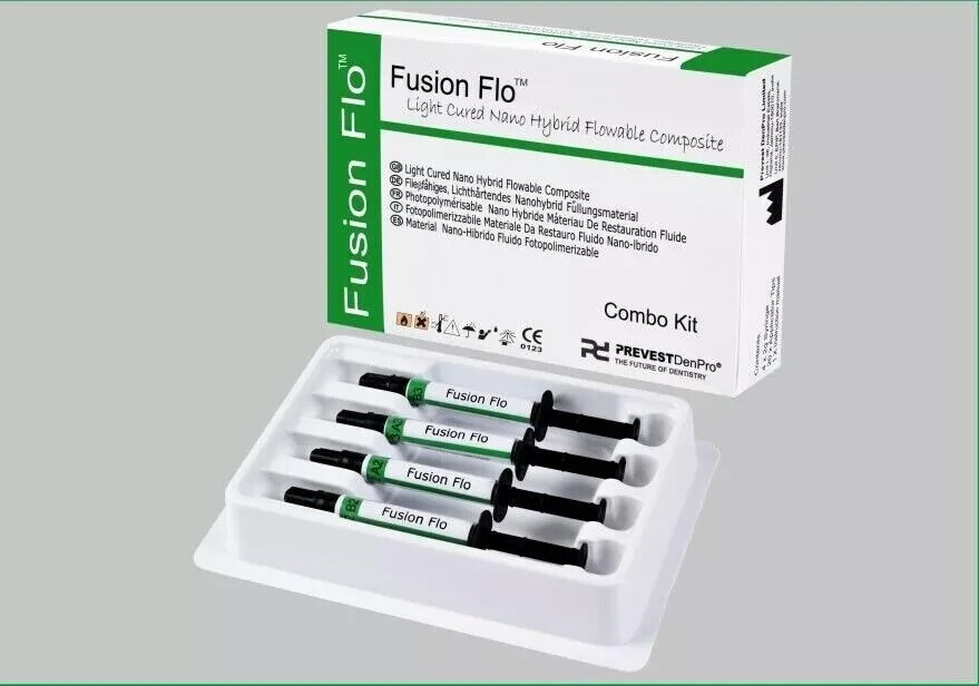 Fusion Flo Light Cured Kit Universal Nano Flowable Dental Composite 4X4