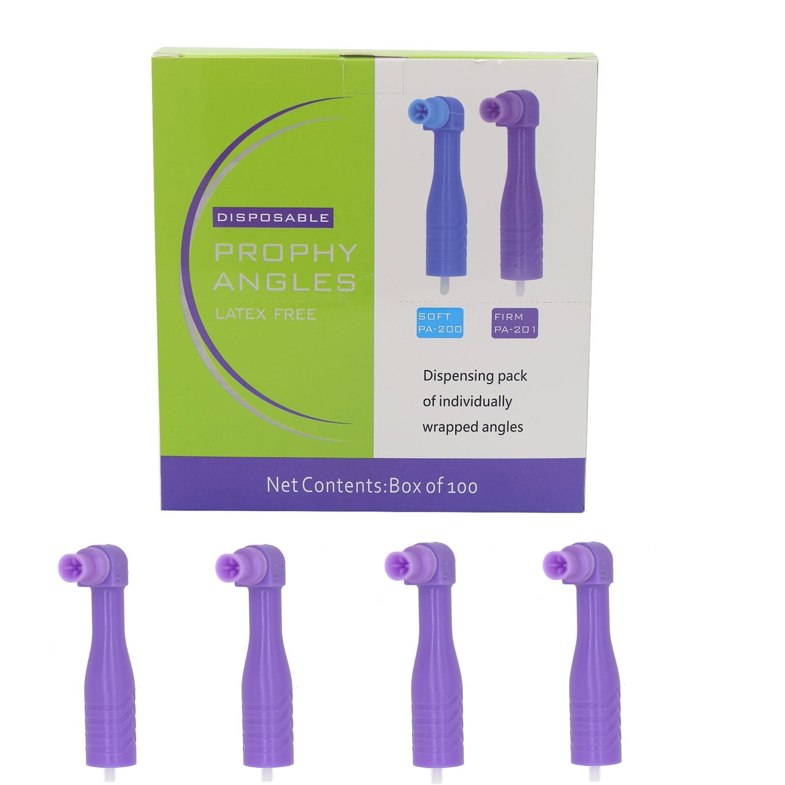 100 Dental Disposable Prophy Angles Soft Cup Latex Free Soft/Hard Polishing Cup