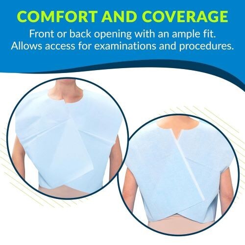 Pro Advantage Exam Capes Tissue/Poly/Tissue, 30″ x 21″, Blue (100/CS)