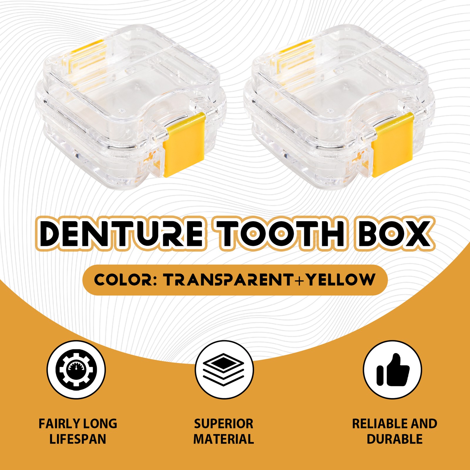 10Pcs Plastic Denture Tooth Box with Film High Quality Denture Storage Box7526
