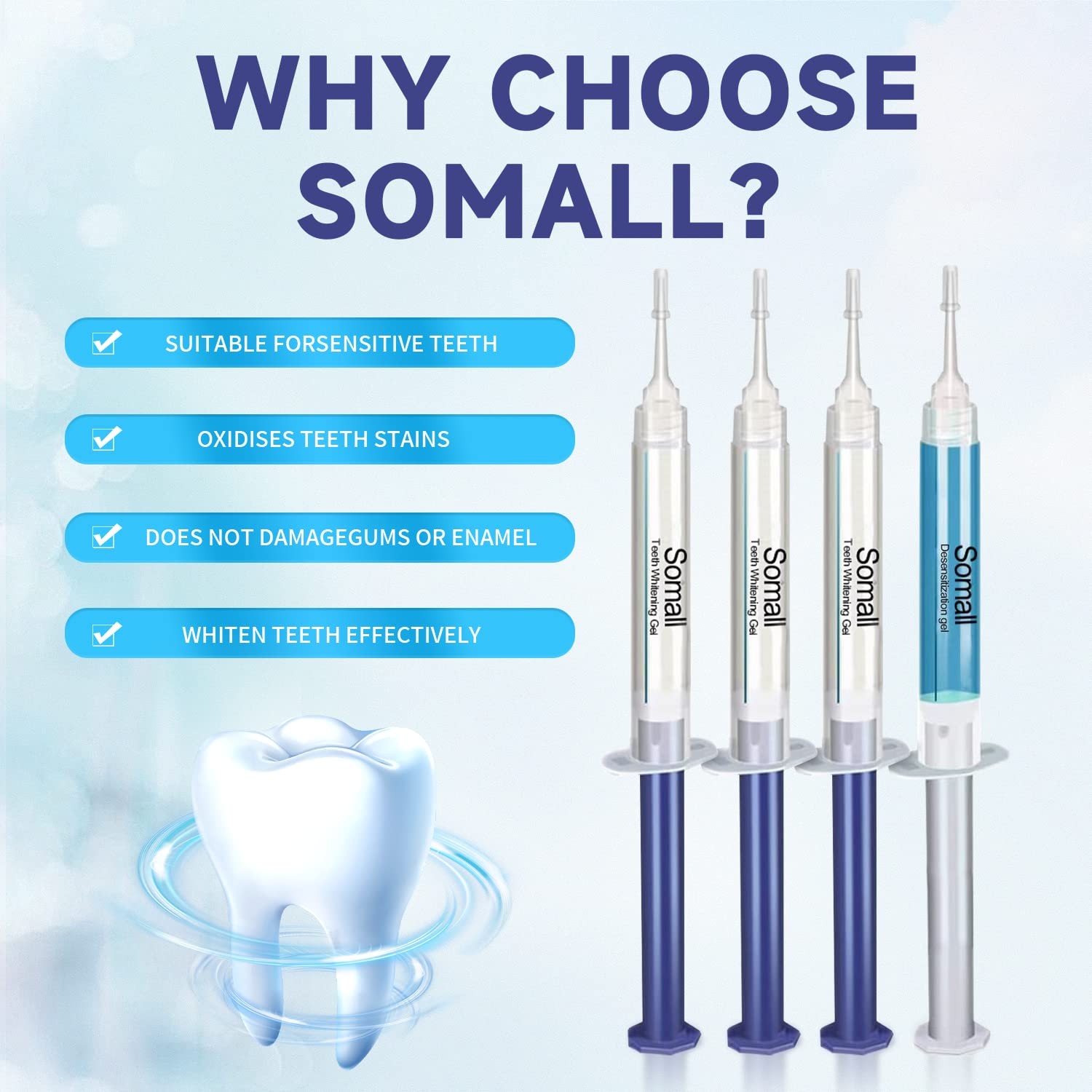 Somall Teeth Whitening Kit – Professional 1 Fl Oz (Pack of 6), Frosted White