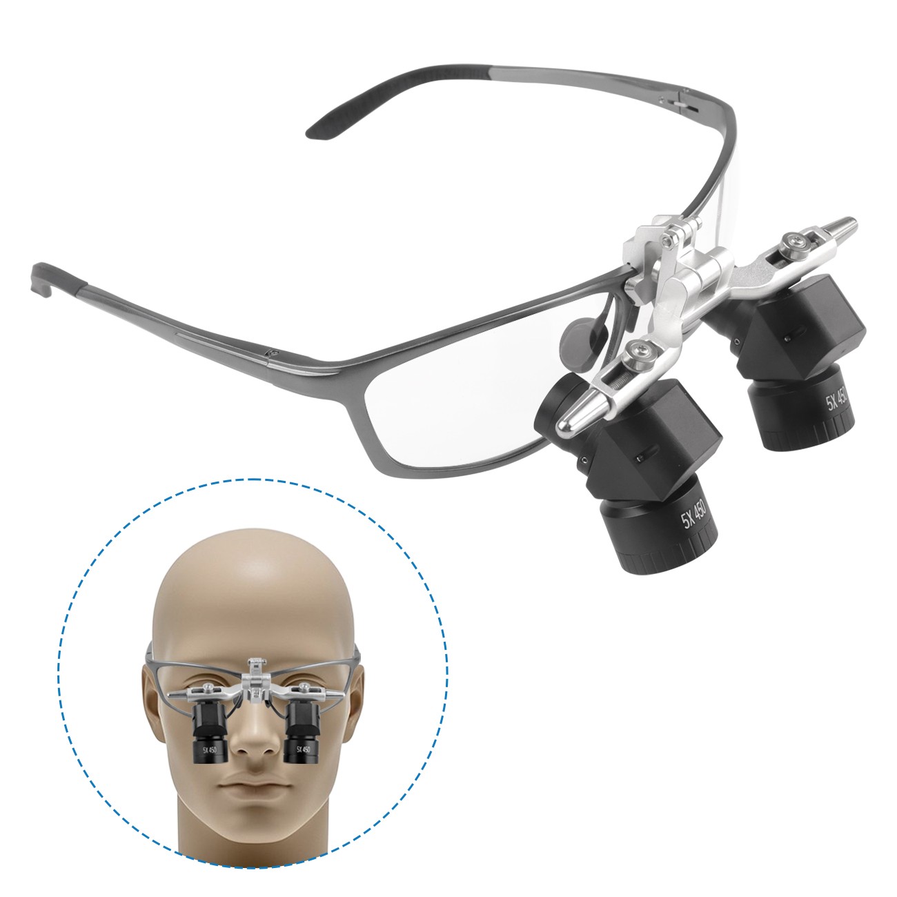 5.0X Dental Surgery Magnifier Binocular Ergo Loupe Magnifying Optical Short Lens