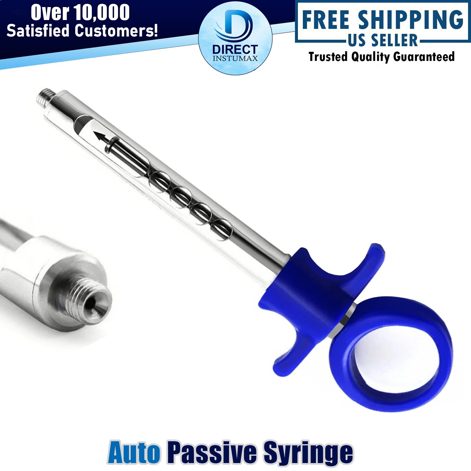 2Pcs Auto Passive Injection Syringe Anesthesia Carpule Syringe for Dentists