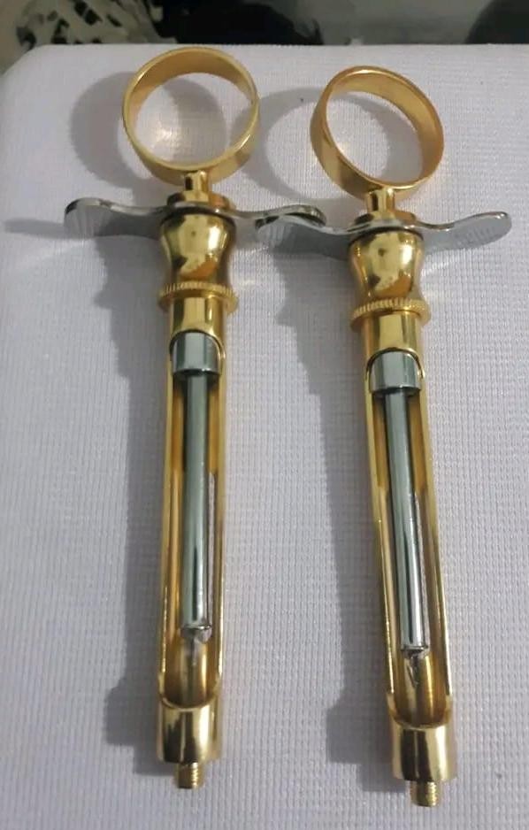 Dental Aspirating Syringe Set 2 Pcs Dentist Surgical Instruments Stainless Steel