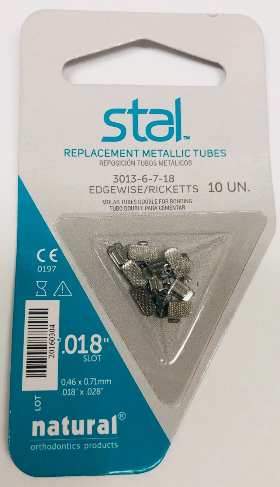10 DOUBLE Molar Tubes BONDING 1st Molar EDGEWISE/RICKETS 0.018 / USA