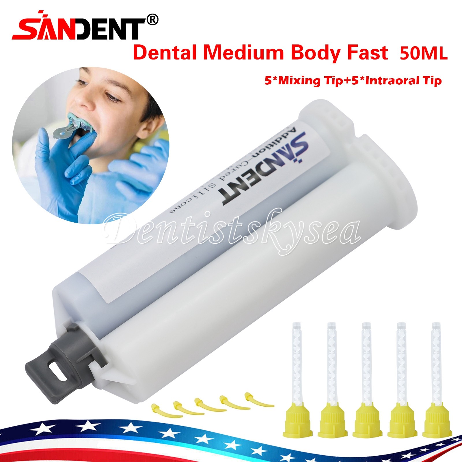 4Packs Dental Impression Material MEDIUM Body Fast Set VPS PVS Cartridges 50ML