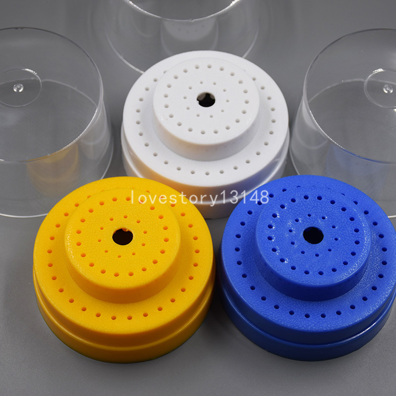 Dental Plastic Burs Holder Block Drills Case 60 Holes Slots For RA HP FG Burr