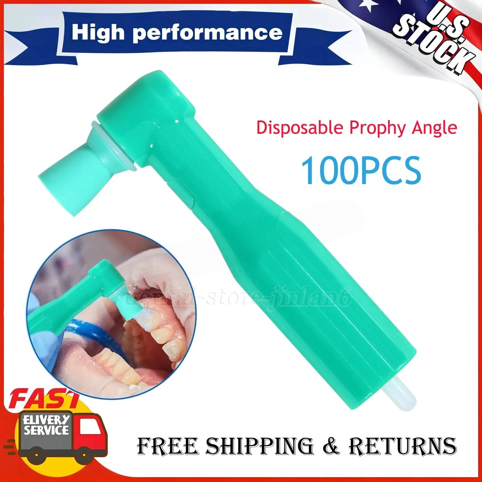100pcs Dental Disposable Prophy Angles Soft Cup Latex Free Right Angle 90° angle