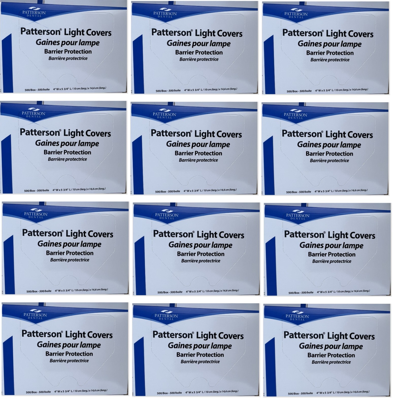 Patterson Dental Light Covers 4»WX5 3/4 Barrier Protection 500 Count Lot of 12