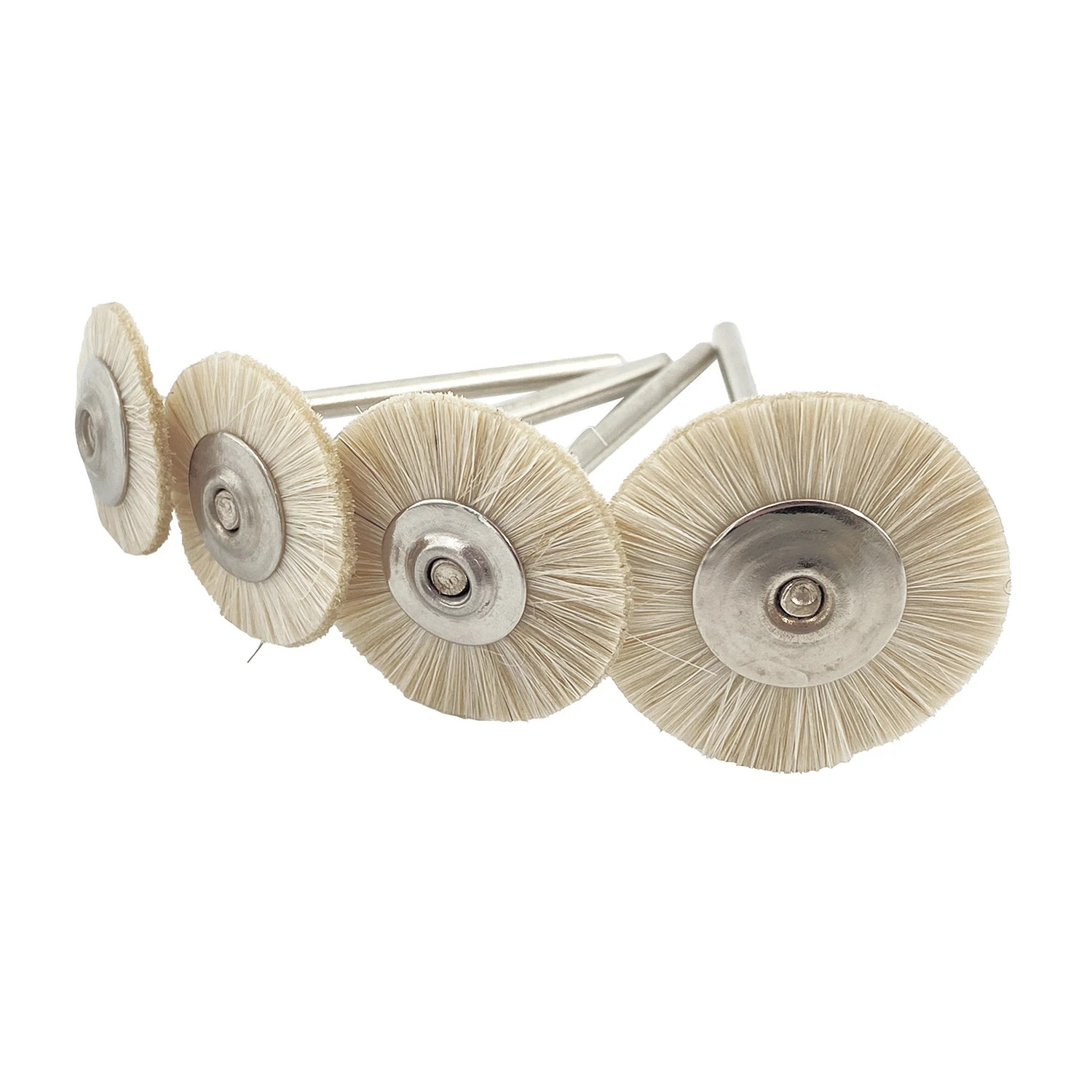 50PCS 2.35mm Polishing Brush Wheel Dental Lab Soft White Goat Hair Rotary Tools