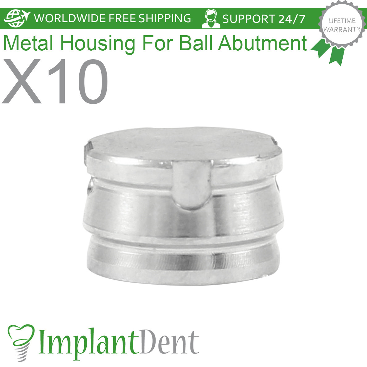 10x Dental Regular Size Metal Cap For Ball Attachment Prosthetic Dentistry Lab