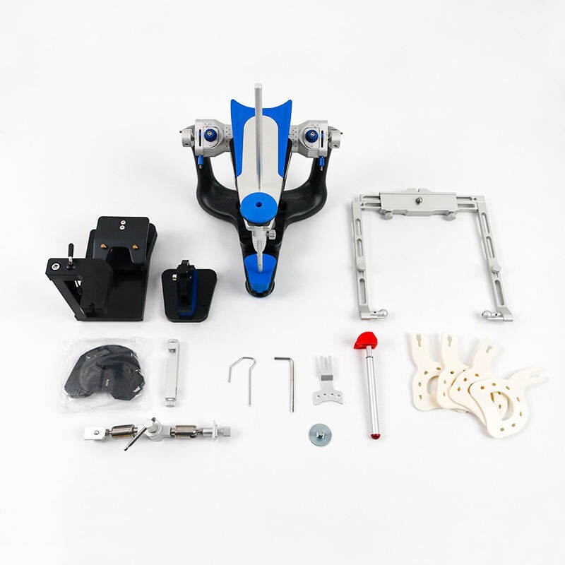 Dental Lab Fully Adjustable Articulator and Facebow Calibration Kit with Case