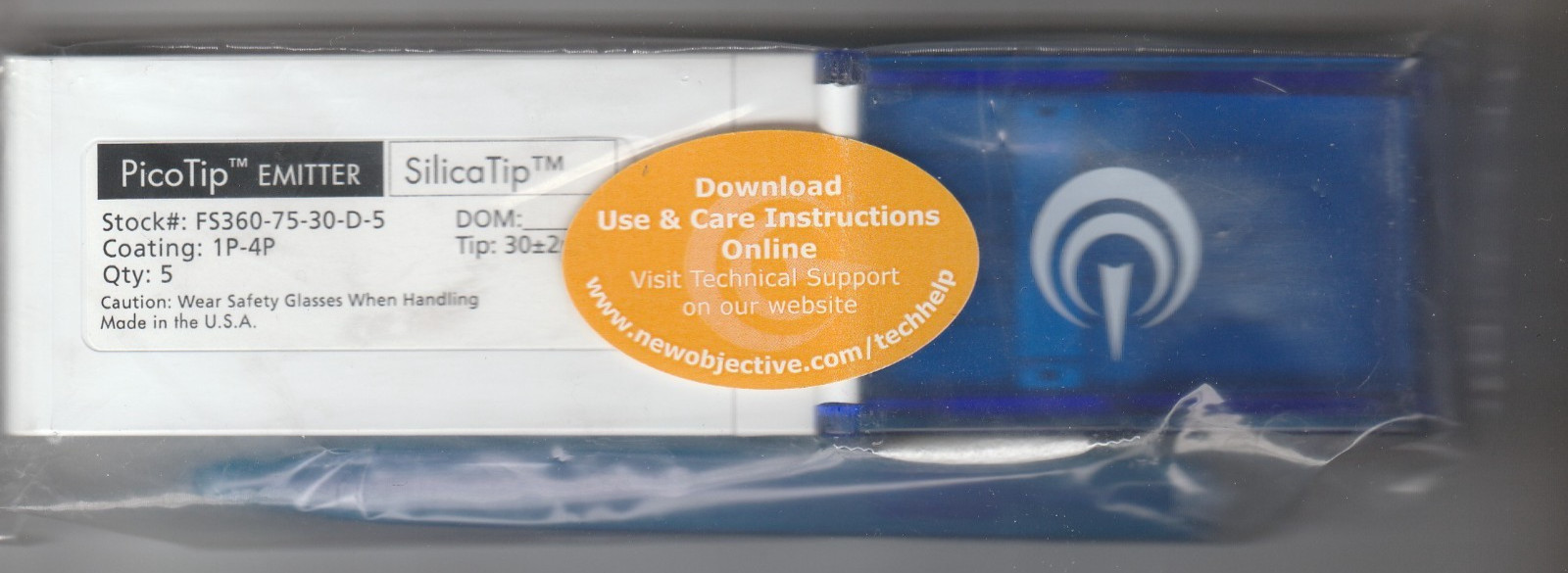 5 Pk New Objective PicoTip Emitter SilicaTip FS360-75-30-D-5 Brand New
