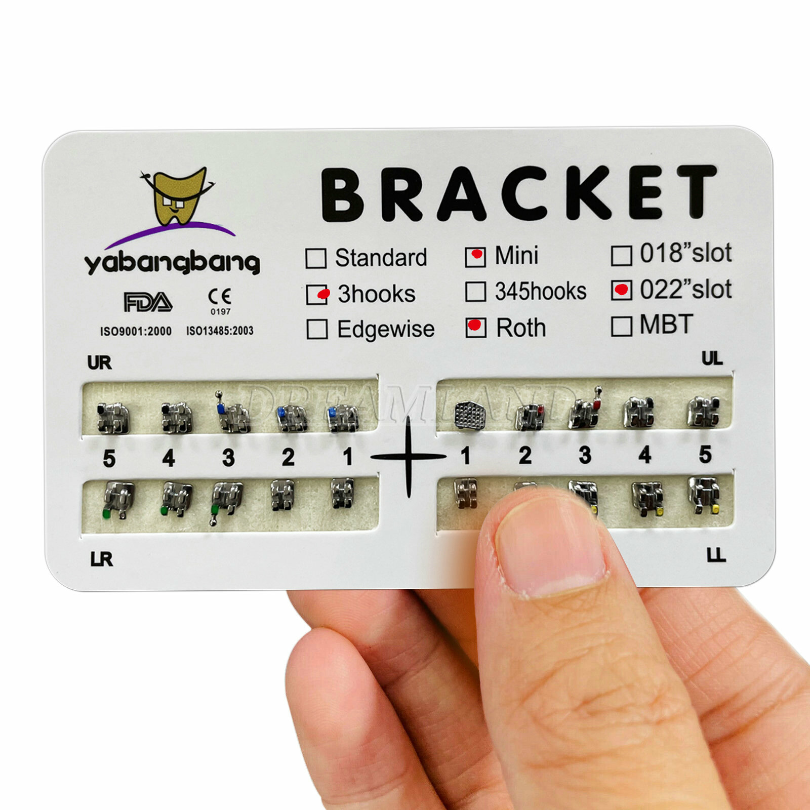 10 Dental Orthodontic Metal Brackets Braces Mini Roth 022Slot 3Hooks ARCZ