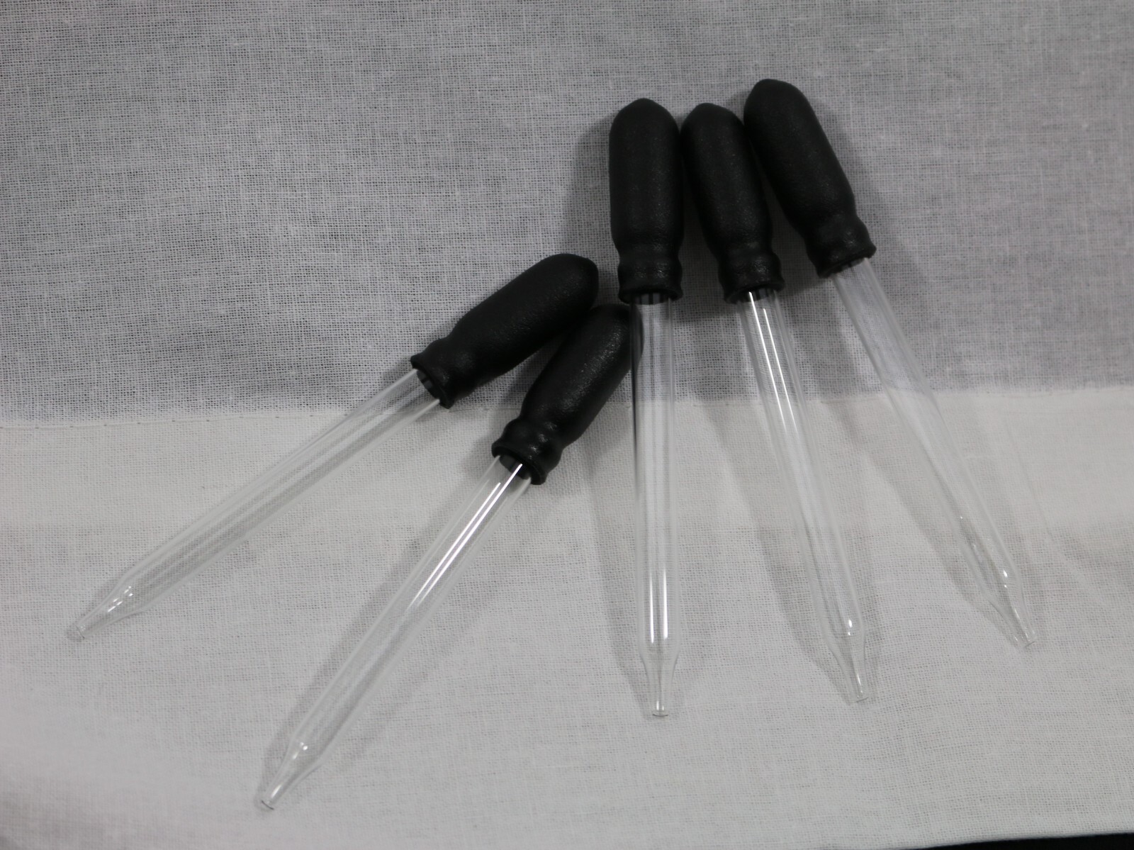 Eye Dropper- 1ml, 5-Pack, Glass, Straight-Tip, PVC Bulb, Pipette, Made in USA