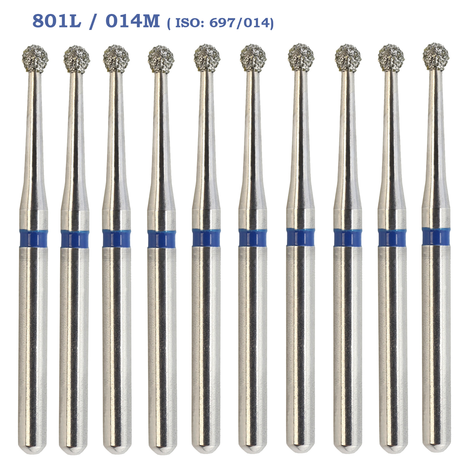 Dental Diamond Burs 801L/014M BR-L41 Standard FG Surgical Long Bur Round Ball