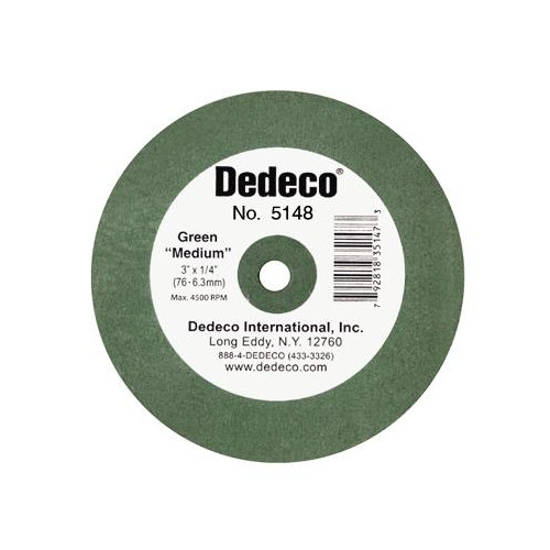 Dedeco 5148 Medium Lathe Rubber Bonded Dental Wheel 3» X 3/8» 1/Pk