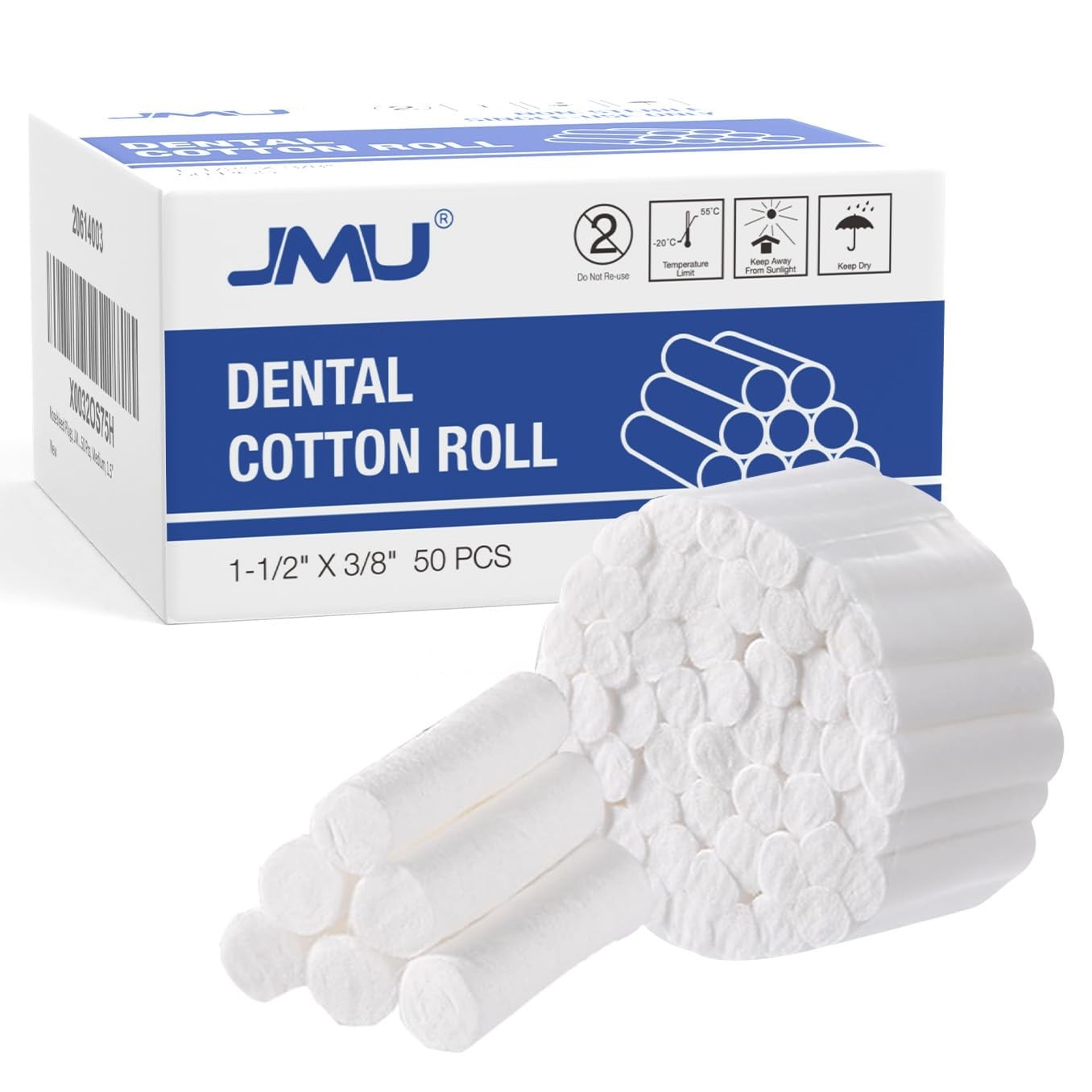 Flexible 50 Pcs Cotton Rolls 1.5″ – Essential for Nosebleeds & Dental Care