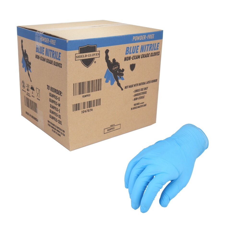 Small 5 MIL Latex Free Blue Nitrile Powder-Free Gloves 1000 Pieces